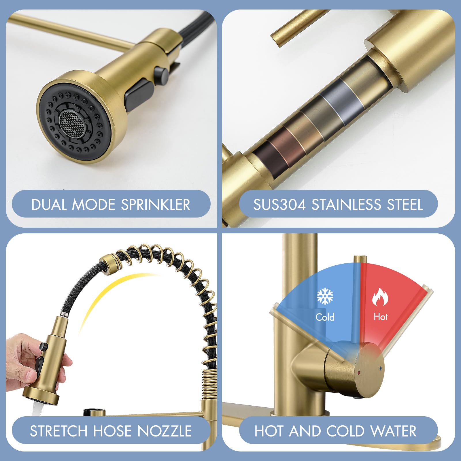 AIMADI three-way spray settings for stream, spray, and pause tasks