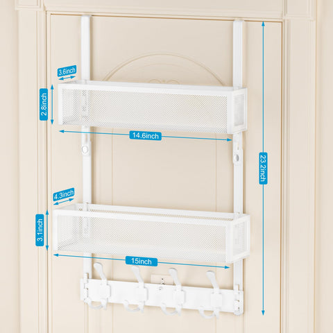 Aimeaihe door rack with two mesh baskets keeps keys and small items organized.