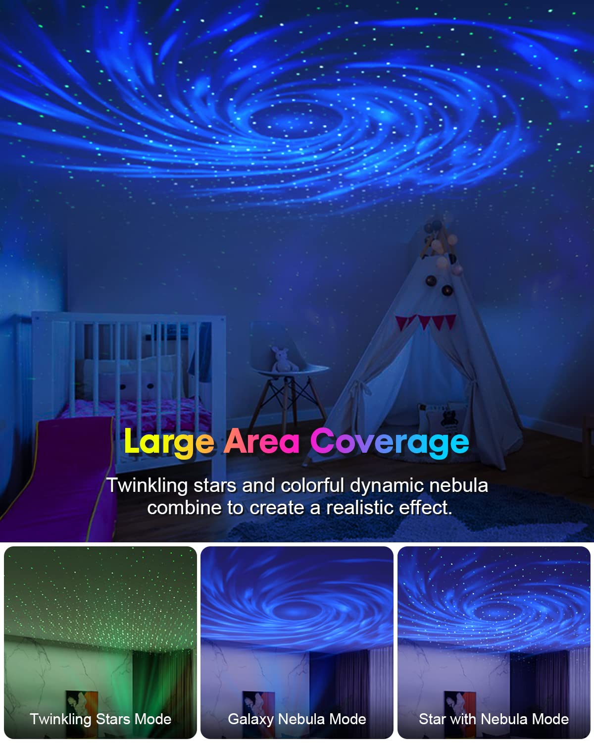 Aimeizi Star Projector App Remote Control lets you change scenes anytime.
