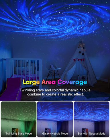 Aimeizi Star Projector App Remote Control lets you change scenes anytime.