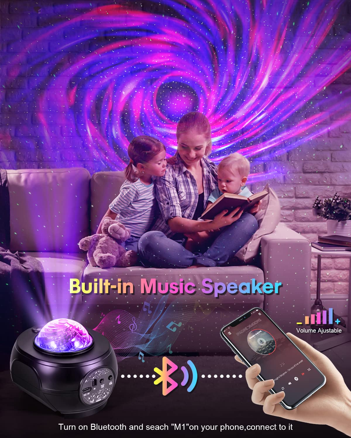 Aimeizi Star Projector Music Speaker adds ambient sound to evenings.