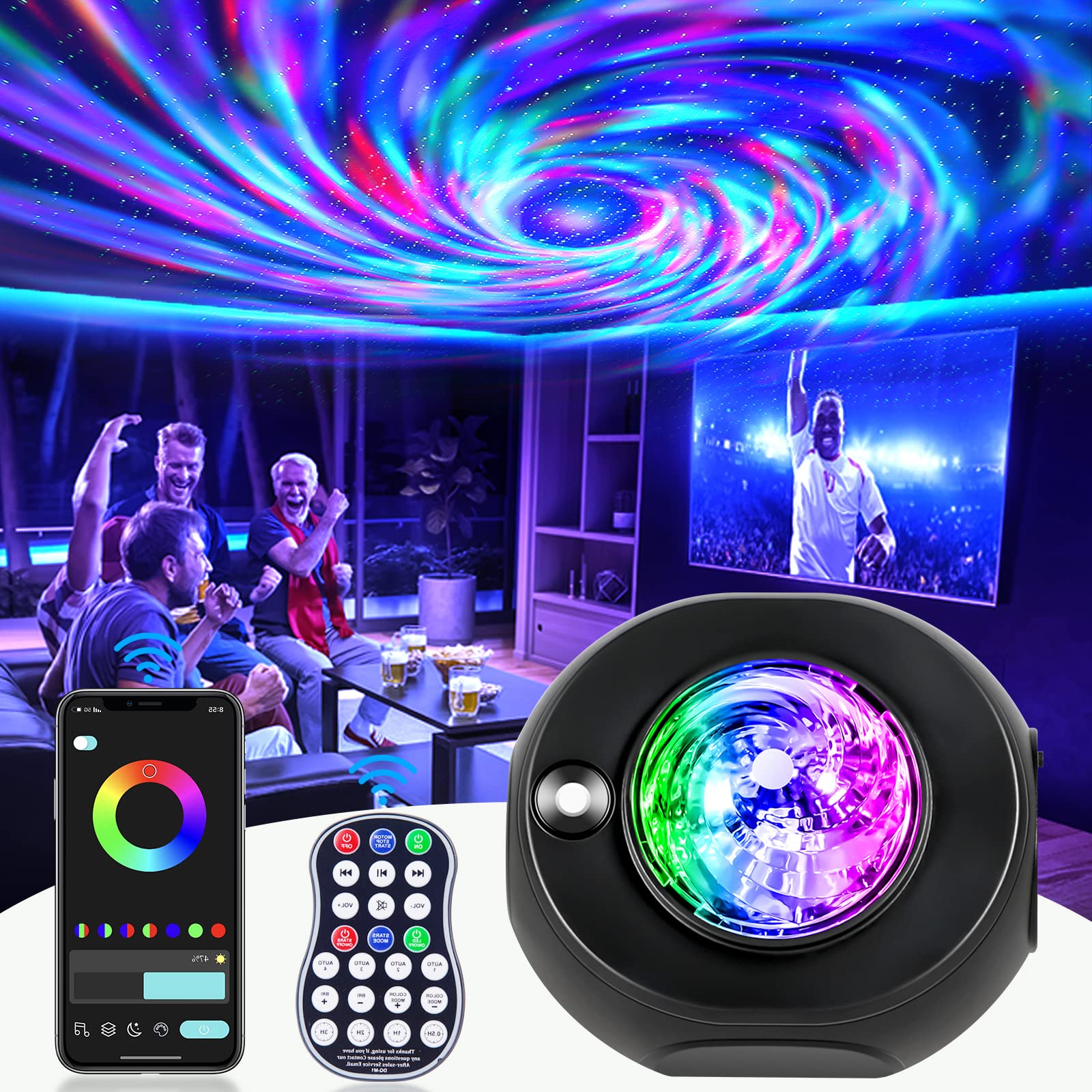 Aimeizi Star Projector Nebula Ceiling creates a calming bedroom ambiance.