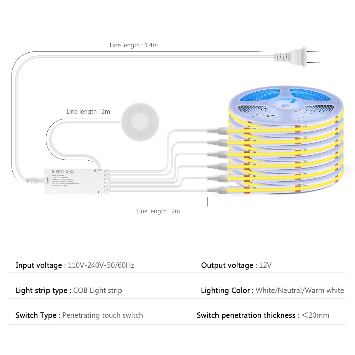 AIMENGTE 320LED per meter strip delivers bright, uniform light