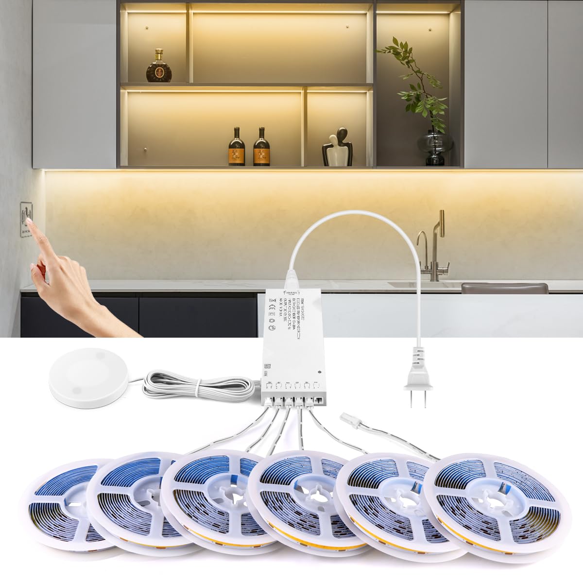 AIMENGTE penetrable touch dimmer behind wood enables easy brightness control