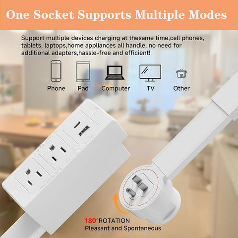 Aimery two AC outlets provide extra power for laptops and lamps.