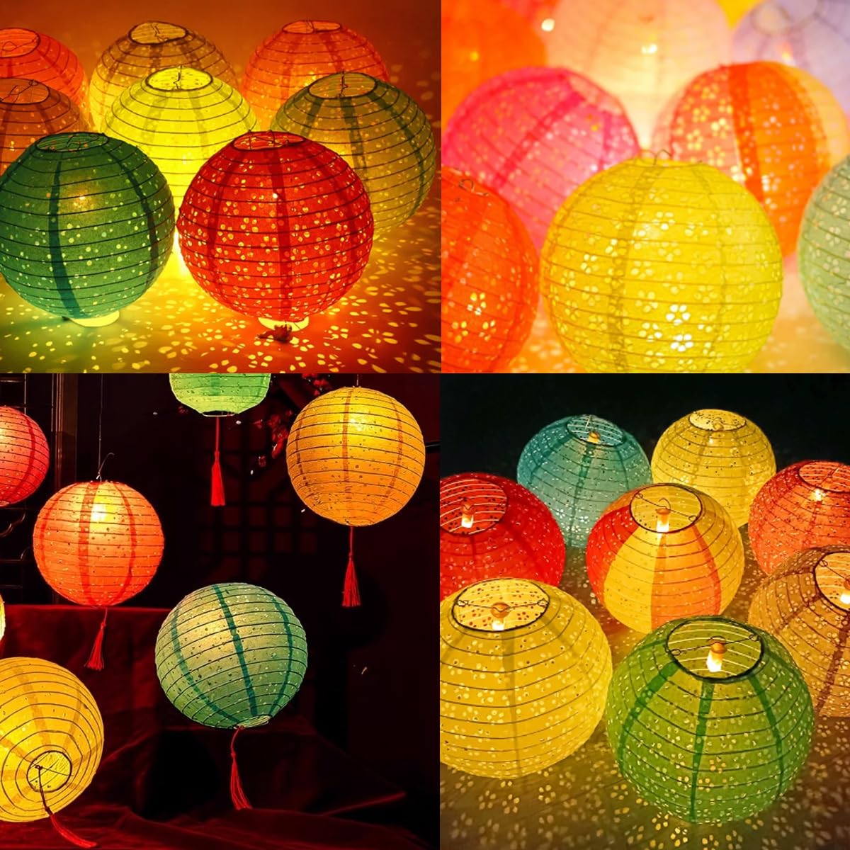 Aiminjey red 8-inch lantern adds warm glow to celebrations