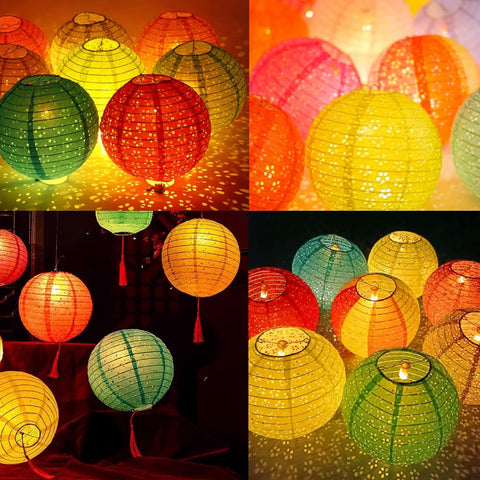 Aiminjey red 8-inch lantern adds warm glow to celebrations