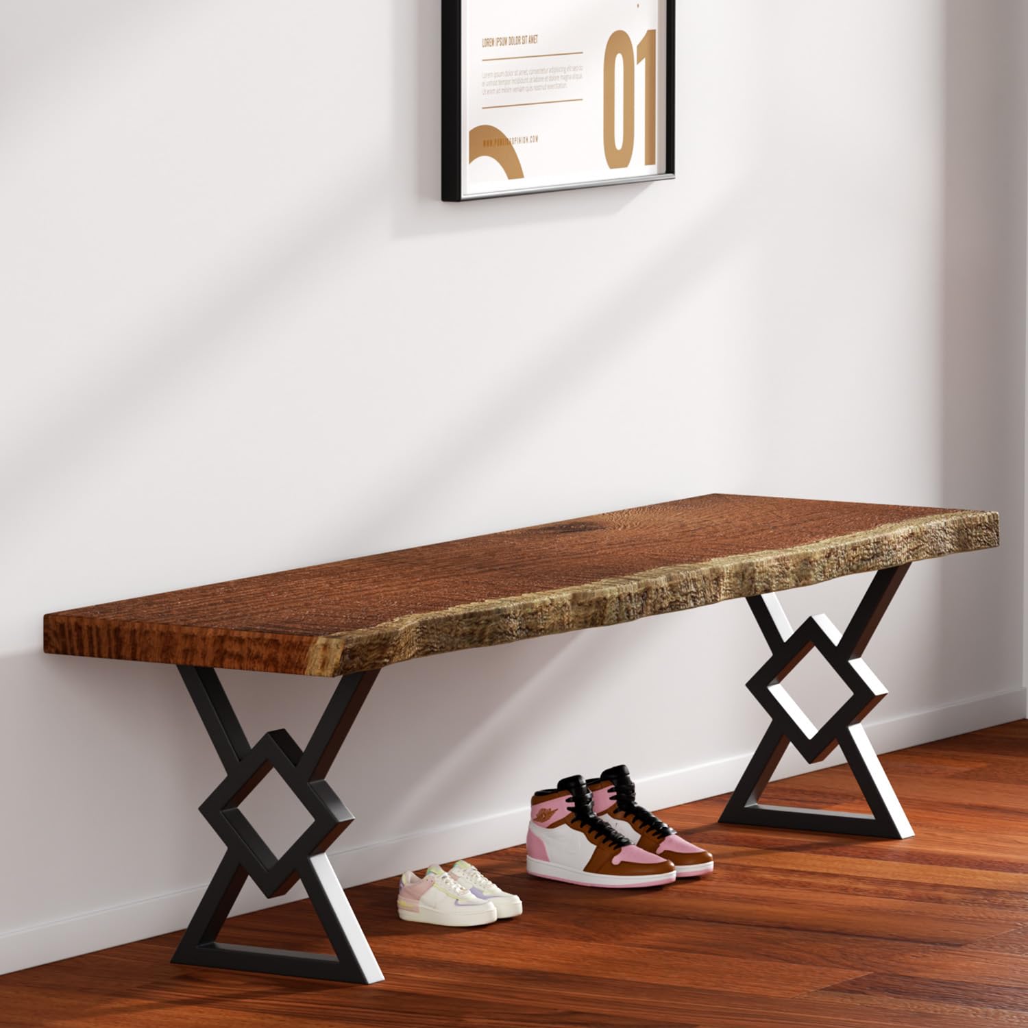 AINISIS metal bench legs laser-cut steel construction for durability