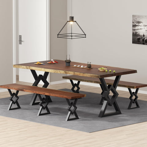 AINISIS metal bench legs matte black finish complements industrial decor