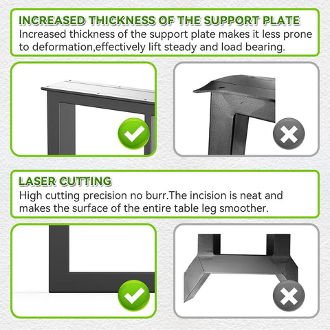 AINISIS metal bench legs include pre-drilled mounting plate for quick installation