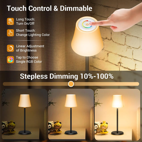 Ainostone lamp with stepless dimming for precise brightness control
