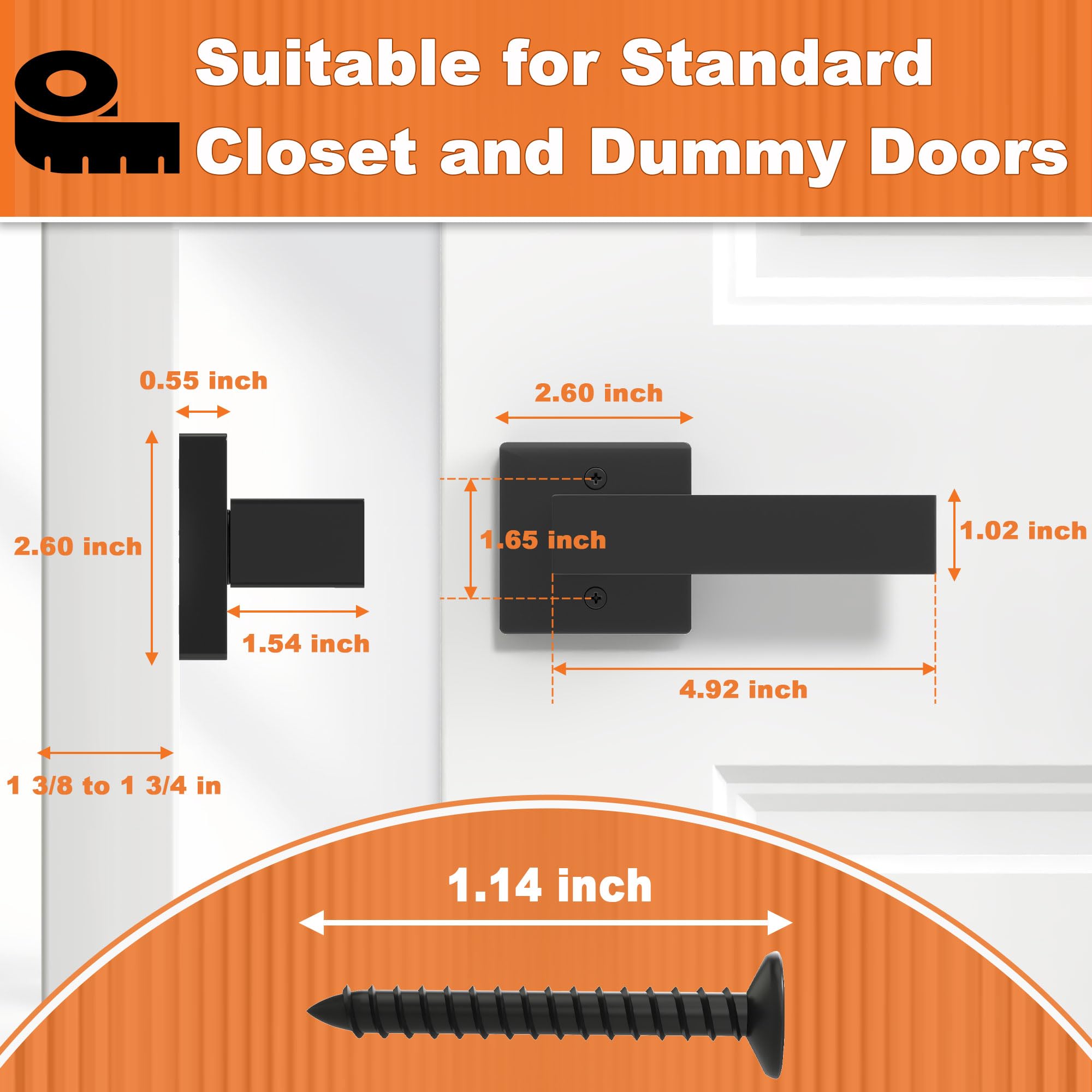 Ainozz dummy handle including mounting screws for quick, tool-based installation.