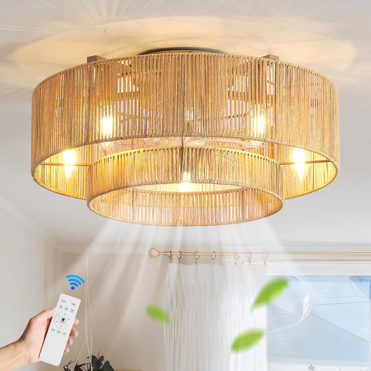 ainqiant 20inch boho caged fan light with stylish cooling