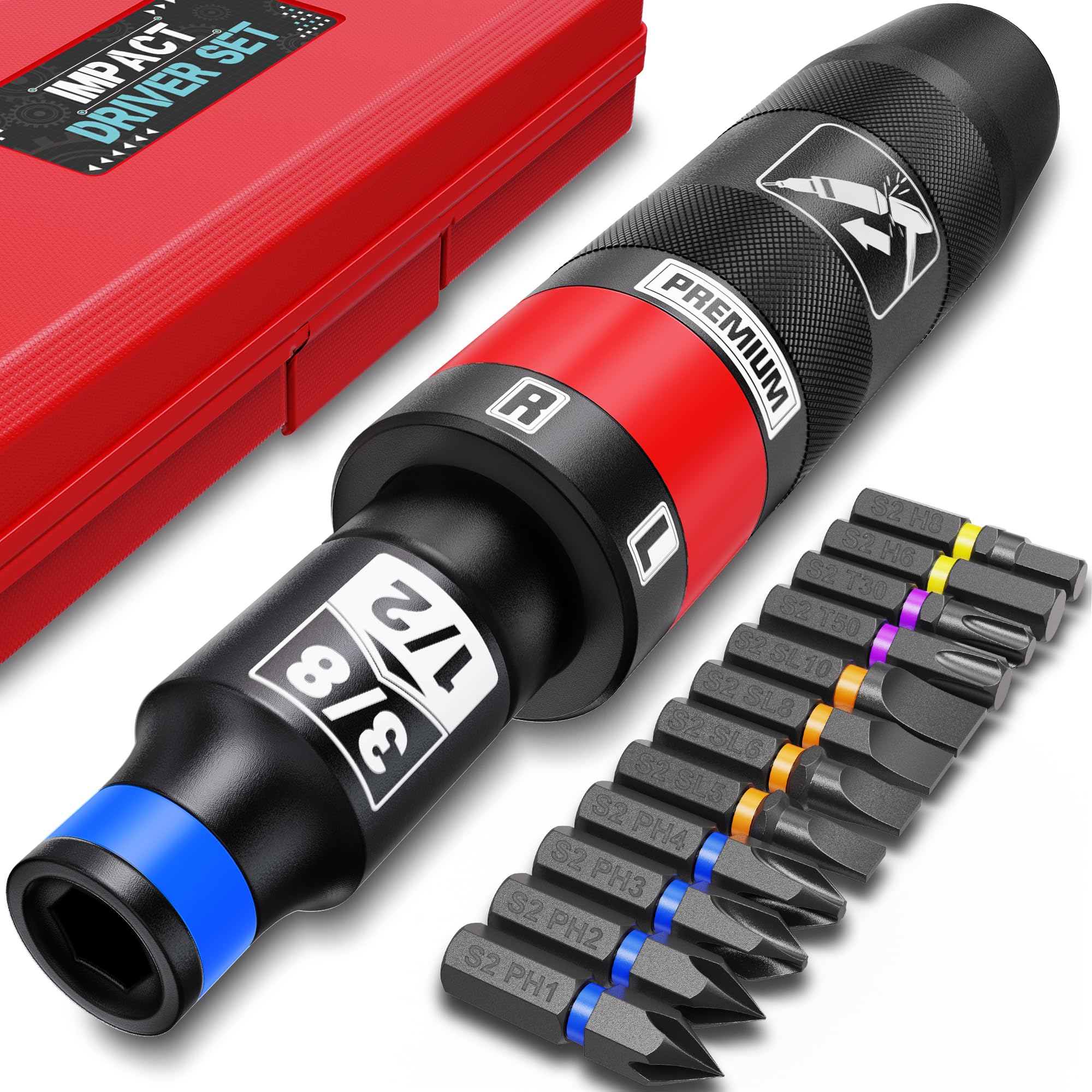 Aiourx hand impact screwdriver set full kit for rusted fasteners.