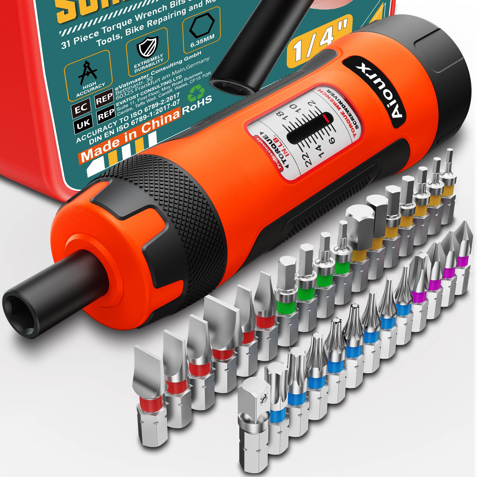 Aiourx torque screwdriver set in case for organized precision tool storage.