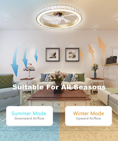Aipsun 22-inch gold finish ceiling fan with lights complements modern decor