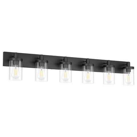 Aipsun 48in vanity light with black finish for a modern bathroom ambiance.