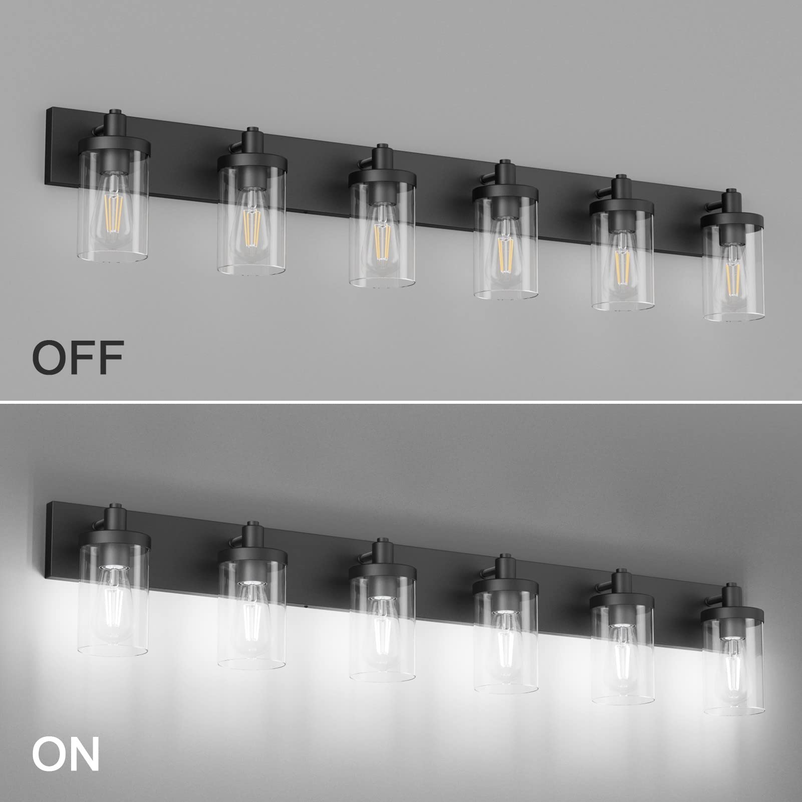 Aipsun vanity light with clear glass shades enhances brightness and clarity.