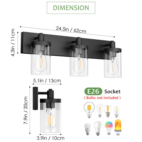 Aipsun bathroom light showing dimmable setup and compatibility