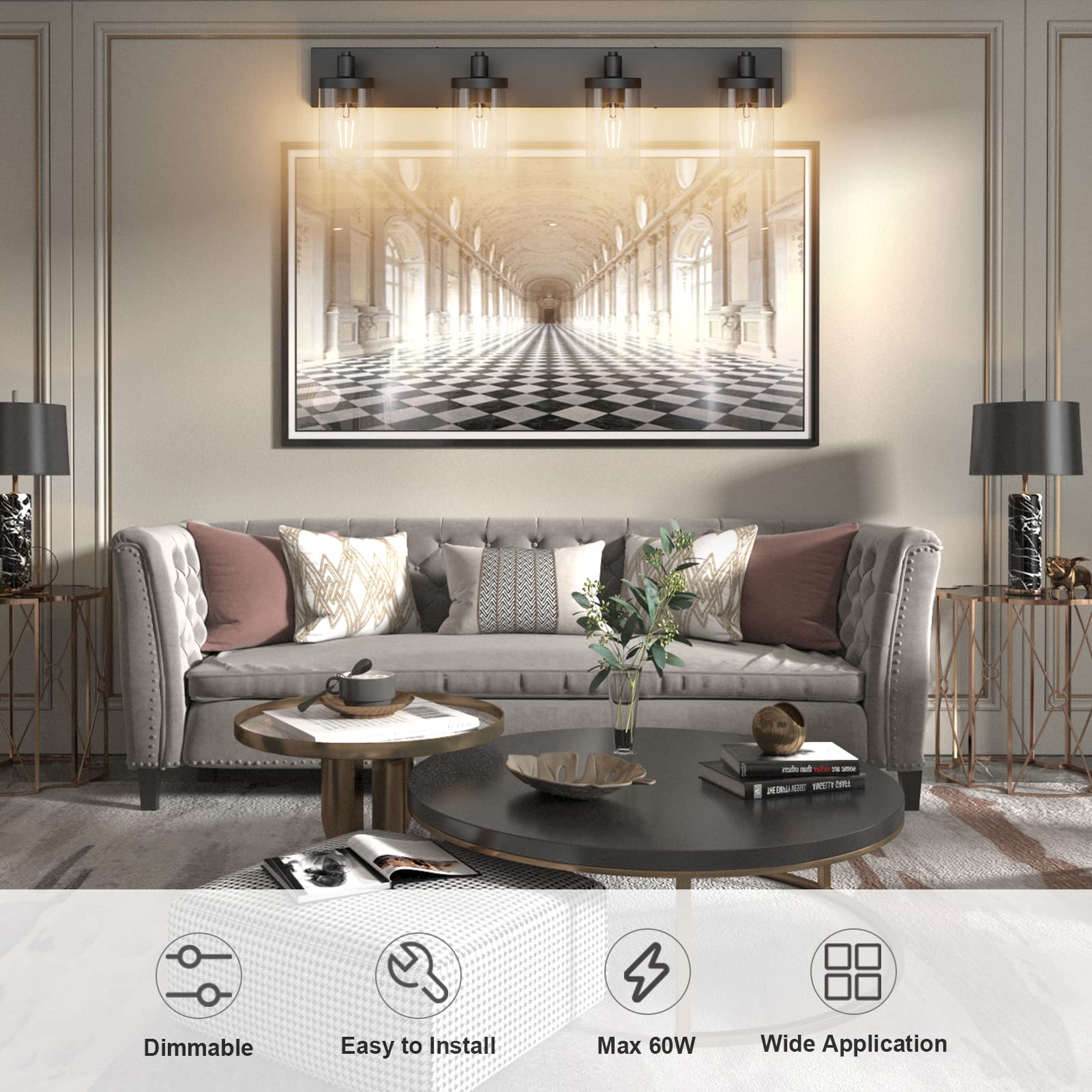 Aipsun hardwired installation offers clean lines without switches or plugs.