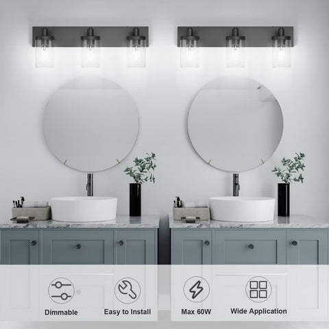 Aipsun black finish aluminum body designed for humidity-prone bathrooms