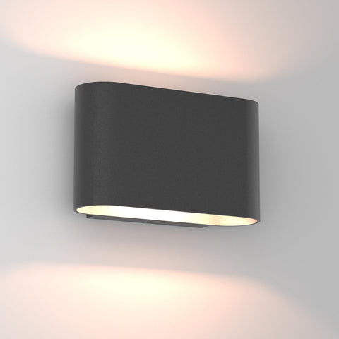 Aipsun black LED wall sconce front view shows a durable aluminum frame for living rooms