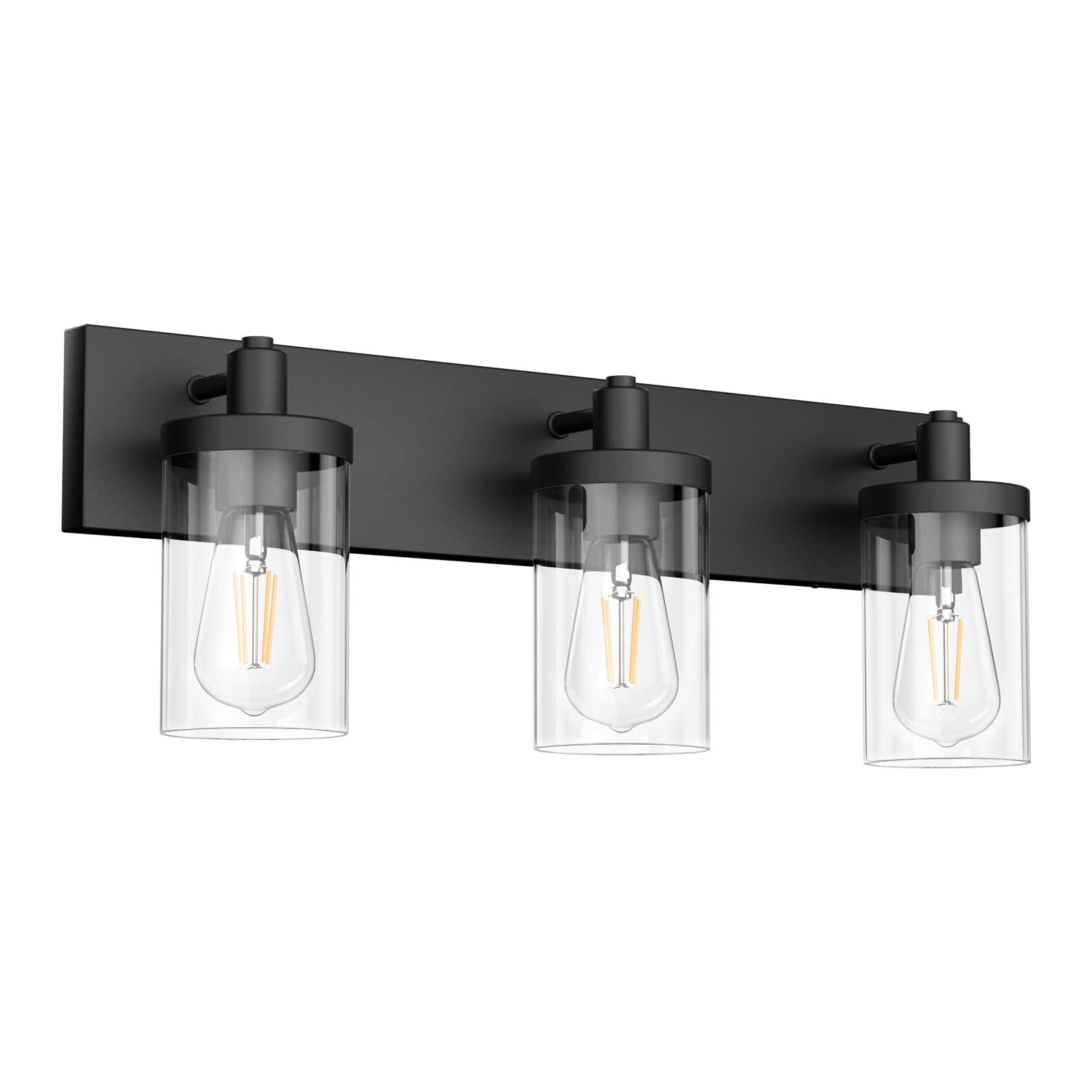 Aipsun black vanity light over mirror with three-light configuration for balanced illumination