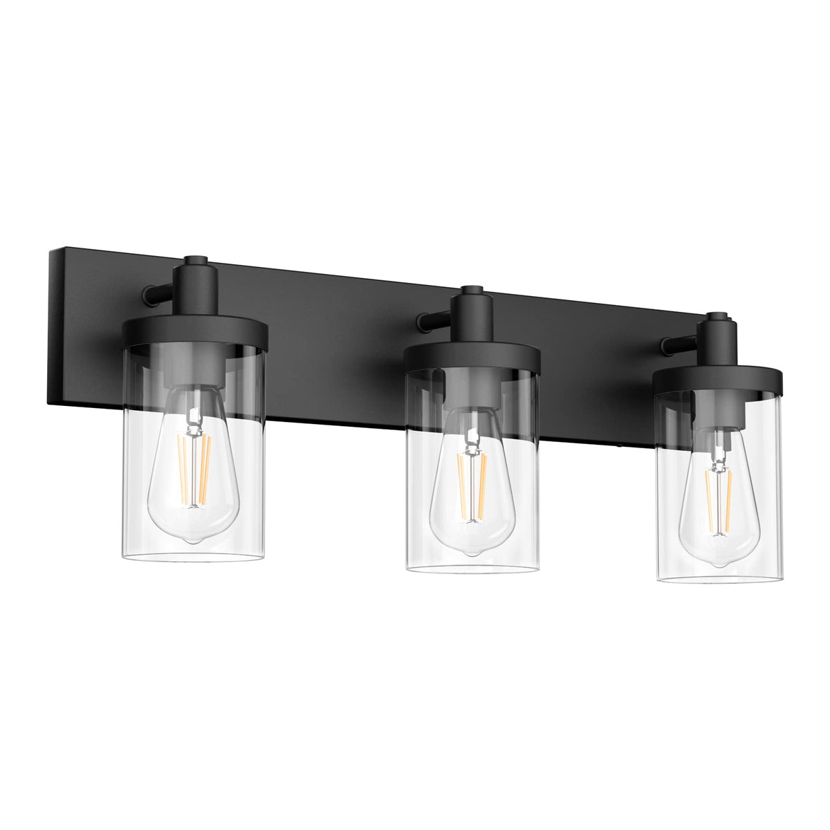 Aipsun black vanity light over mirror with three-light configuration for balanced illumination