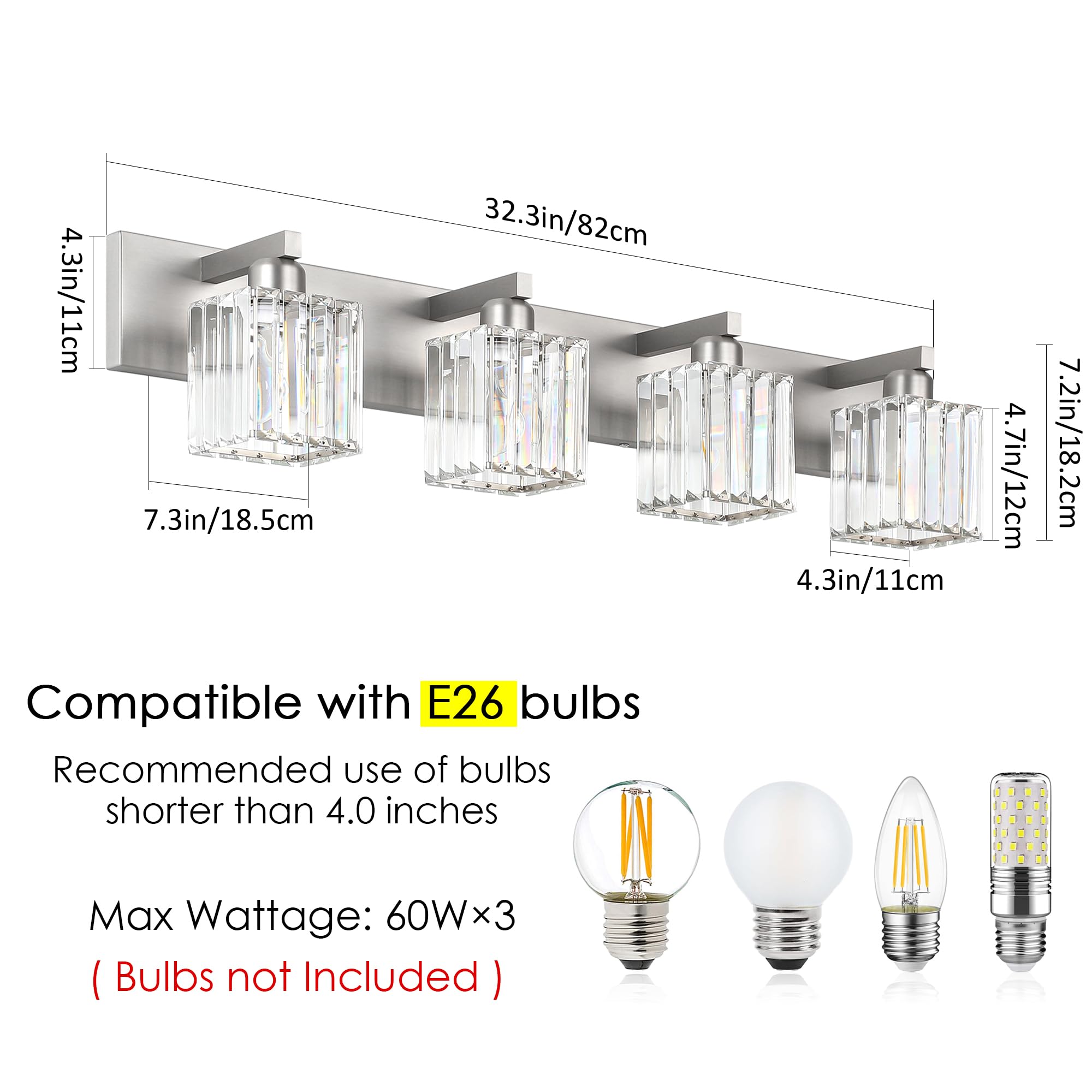 Aipsun vanity light installation step image shows simple wall mounting