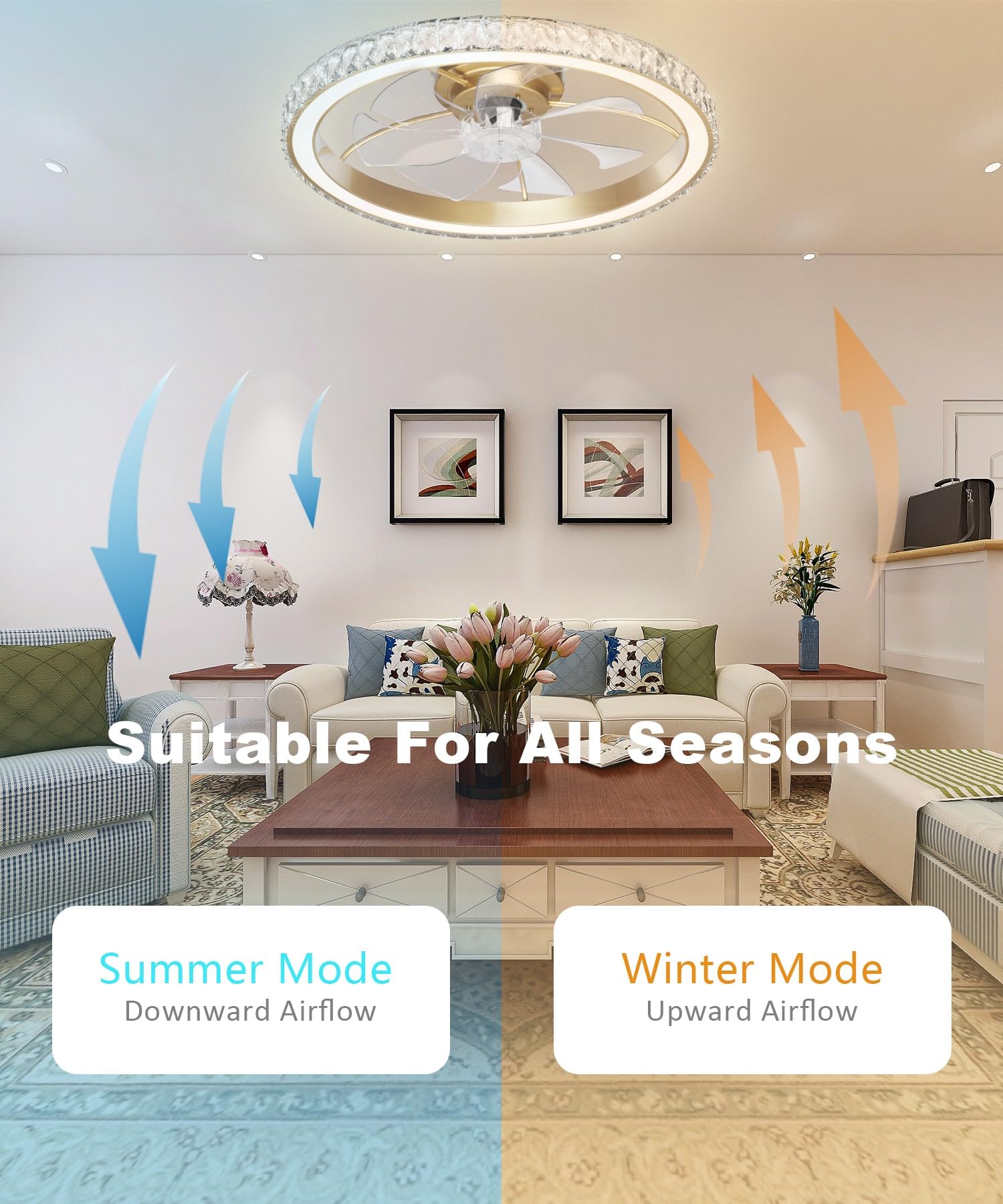 Aipsun easy-install ceiling fan design reduces setup effort.