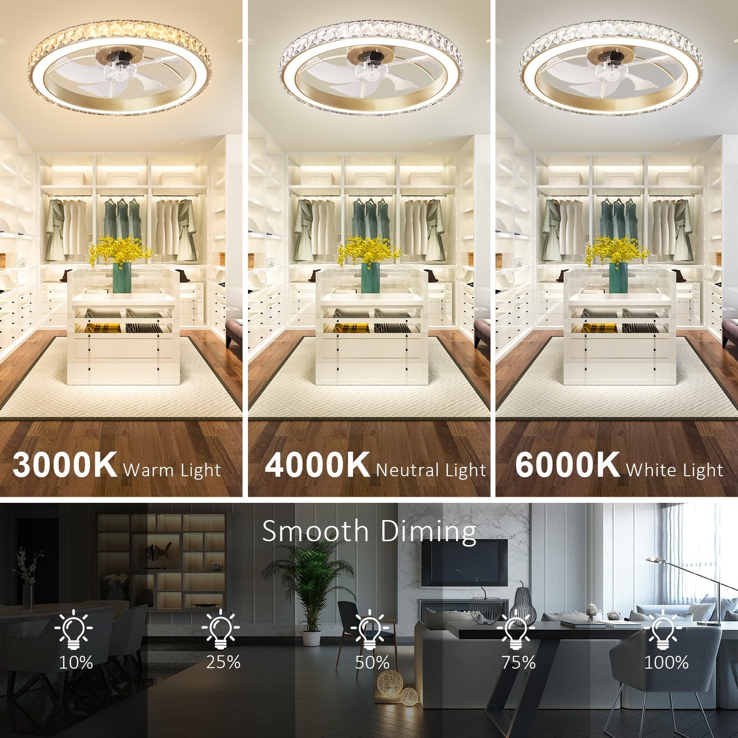 Aipsun easy install with preassembled components for quick ceiling mounting