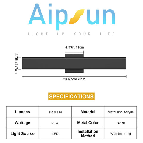 Aipsun integrated LED outdoor wall light installation setup