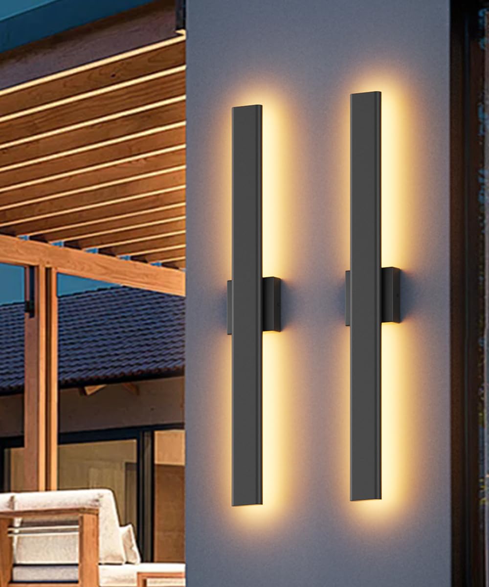 Aipsun LED outdoor wall light front view showing 3CCT versatility for porch ambience