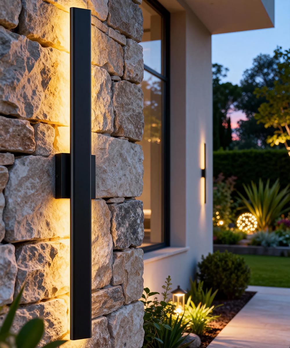 Aipsun LED outdoor wall light side angle with sleek black finish for modern exterior