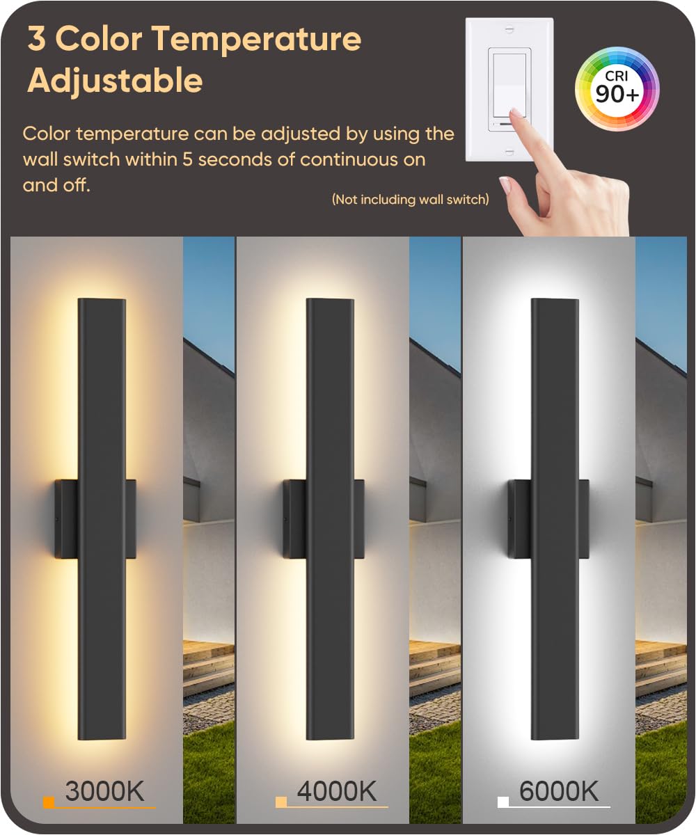 Aipsun modern black wall sconce ready for easy outdoor mounting
