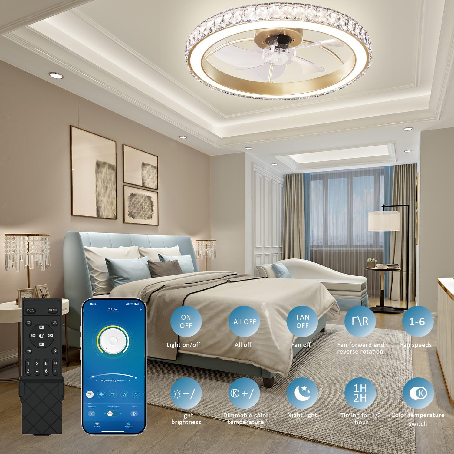 Aipsun reversible motor with six speeds enables seasonal airflow flexibility