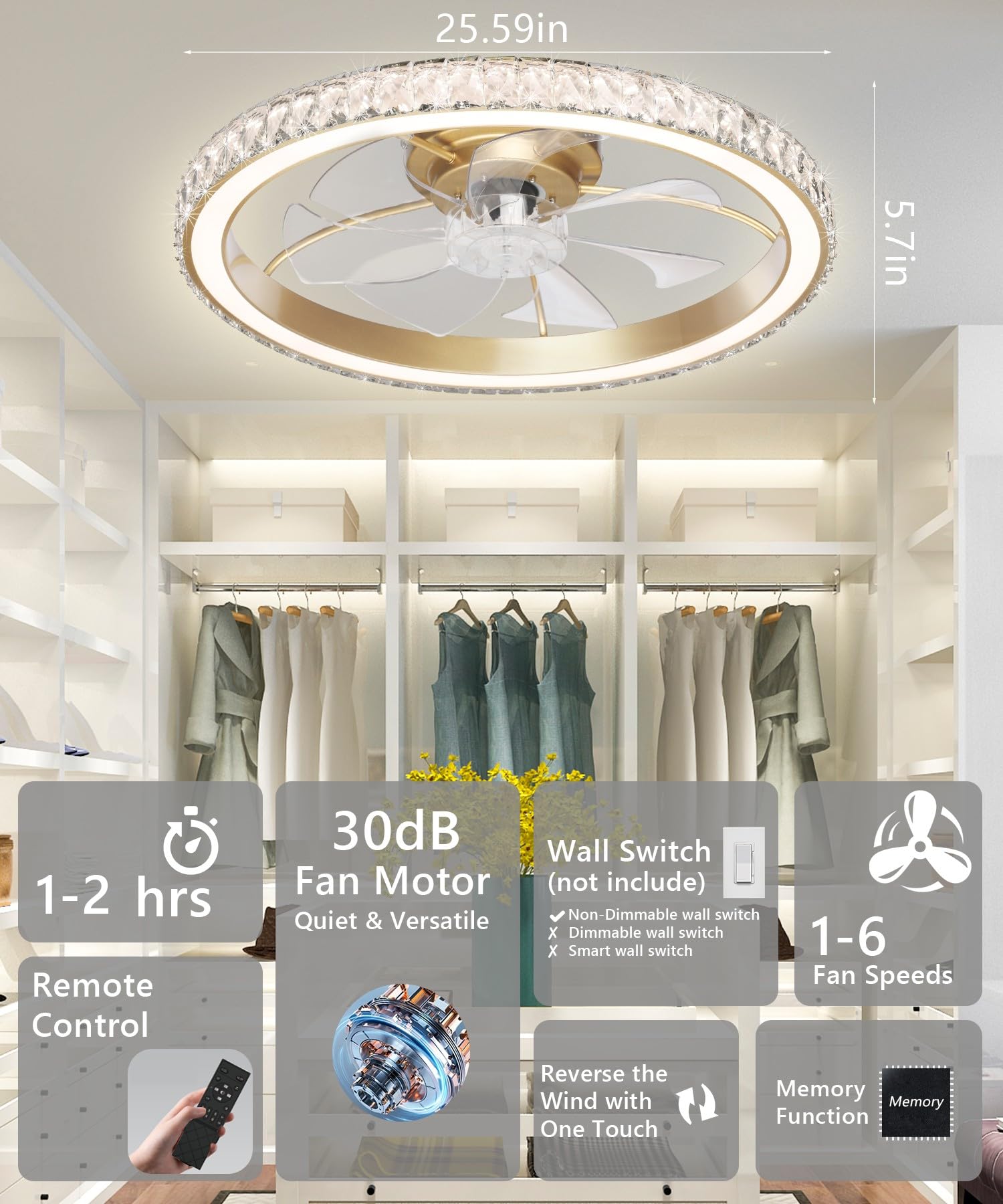 Aipsun modern bedroom ambiance with dimmable LED lighting.
