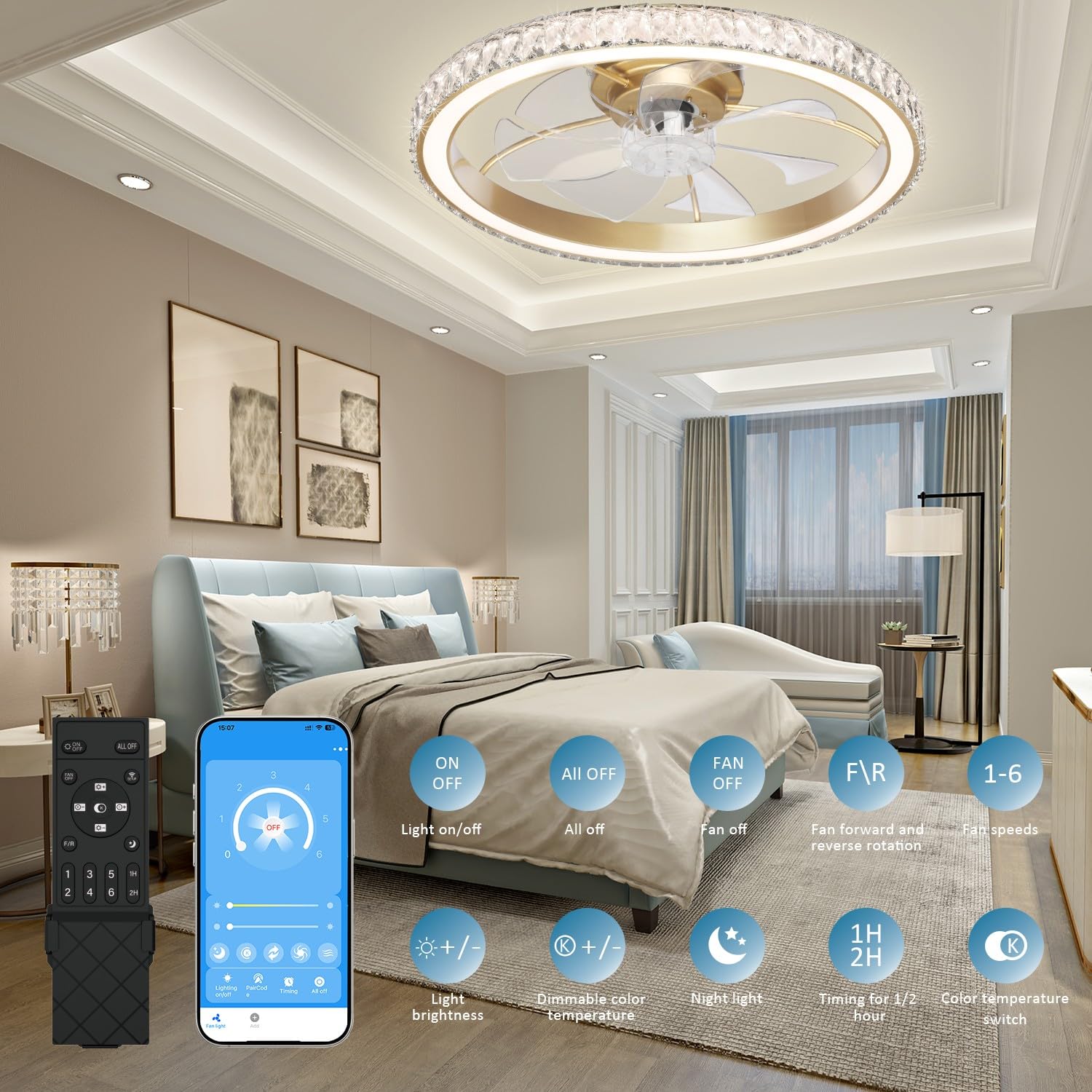 Aipsun smart lighting control demonstrates color temperature customization.