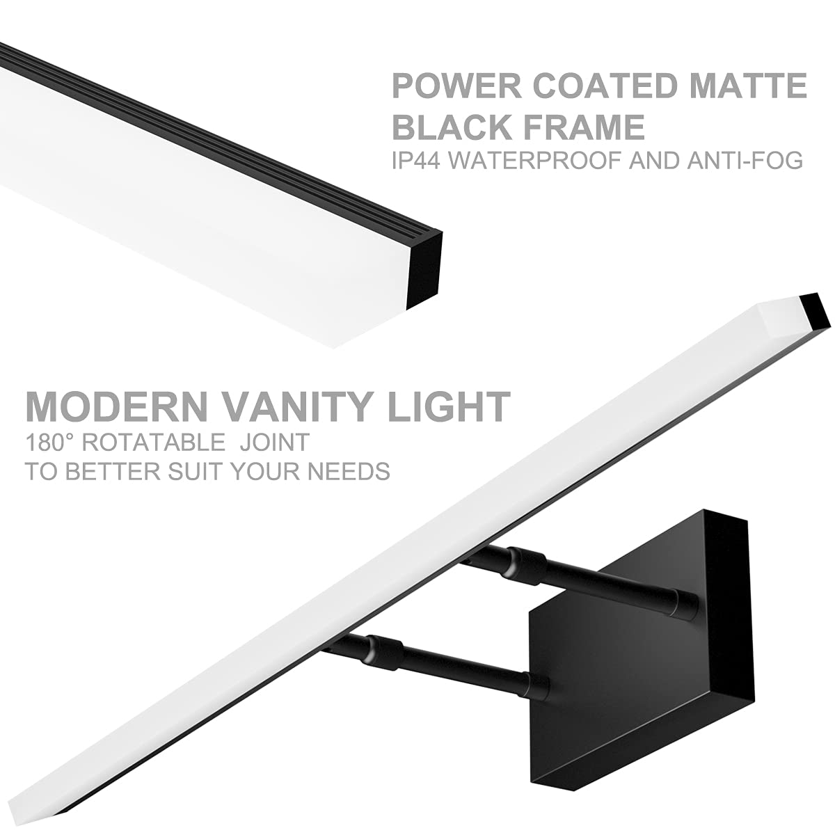Aipsun vanity light outputs 5500K daylight for true tones