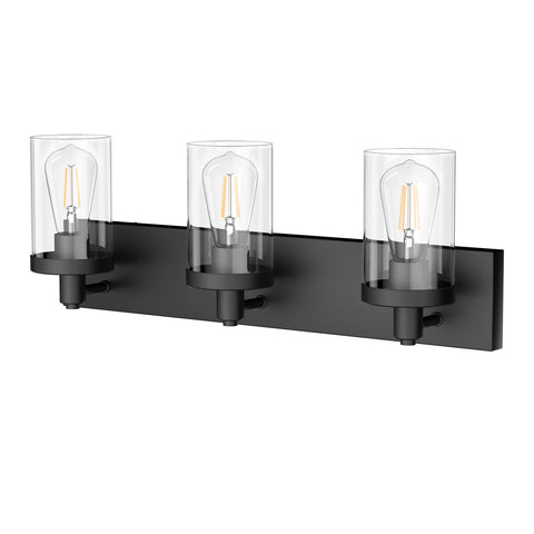 Aipsun vanity light with clear glass shade, front view display