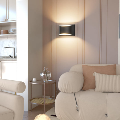 Aipsun wall sconce back view black highlighting slim profile