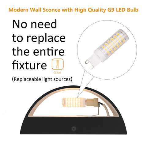 Aipsun wall sconce side view black with modern silhouette