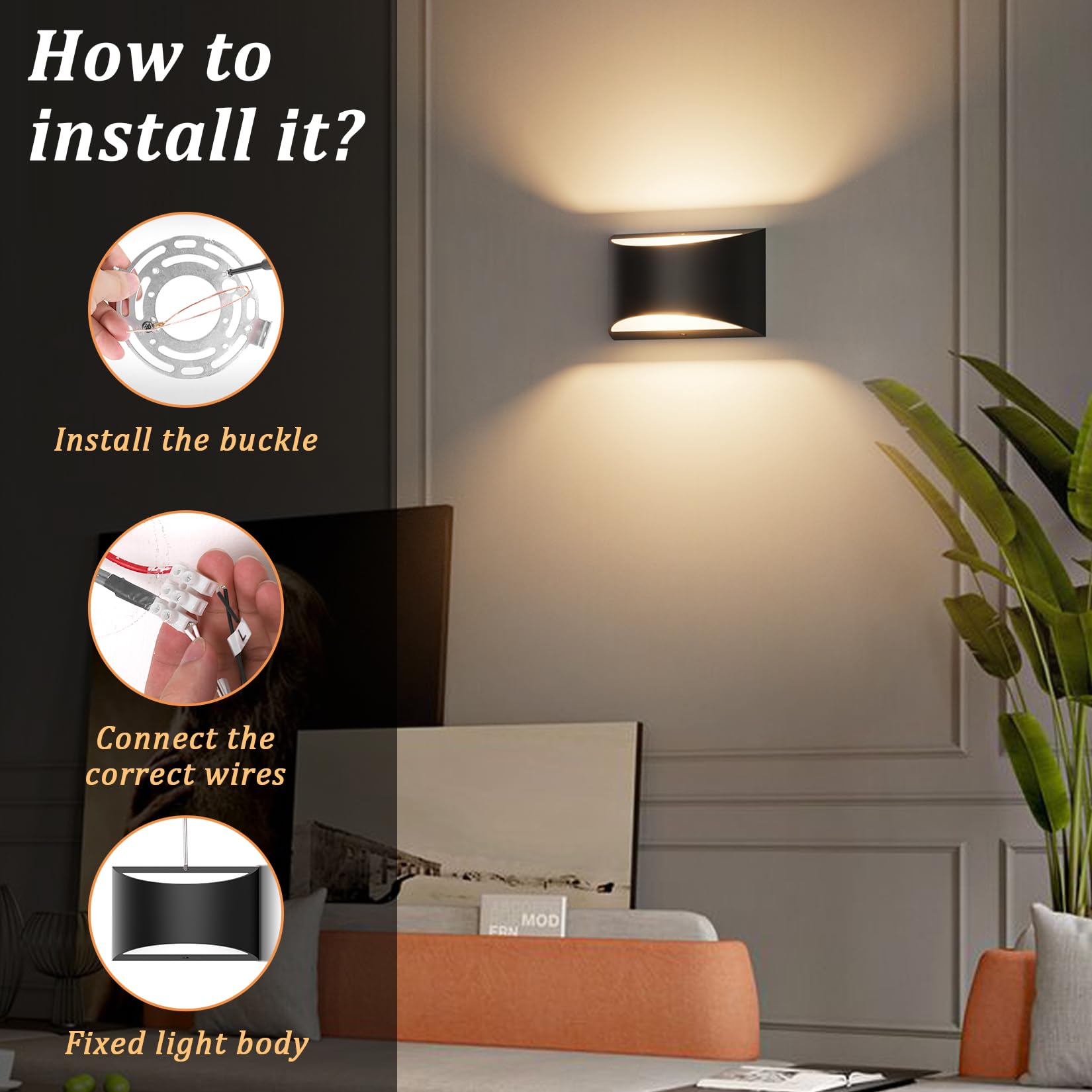 Aipsun wall sconce mounted on US standard box