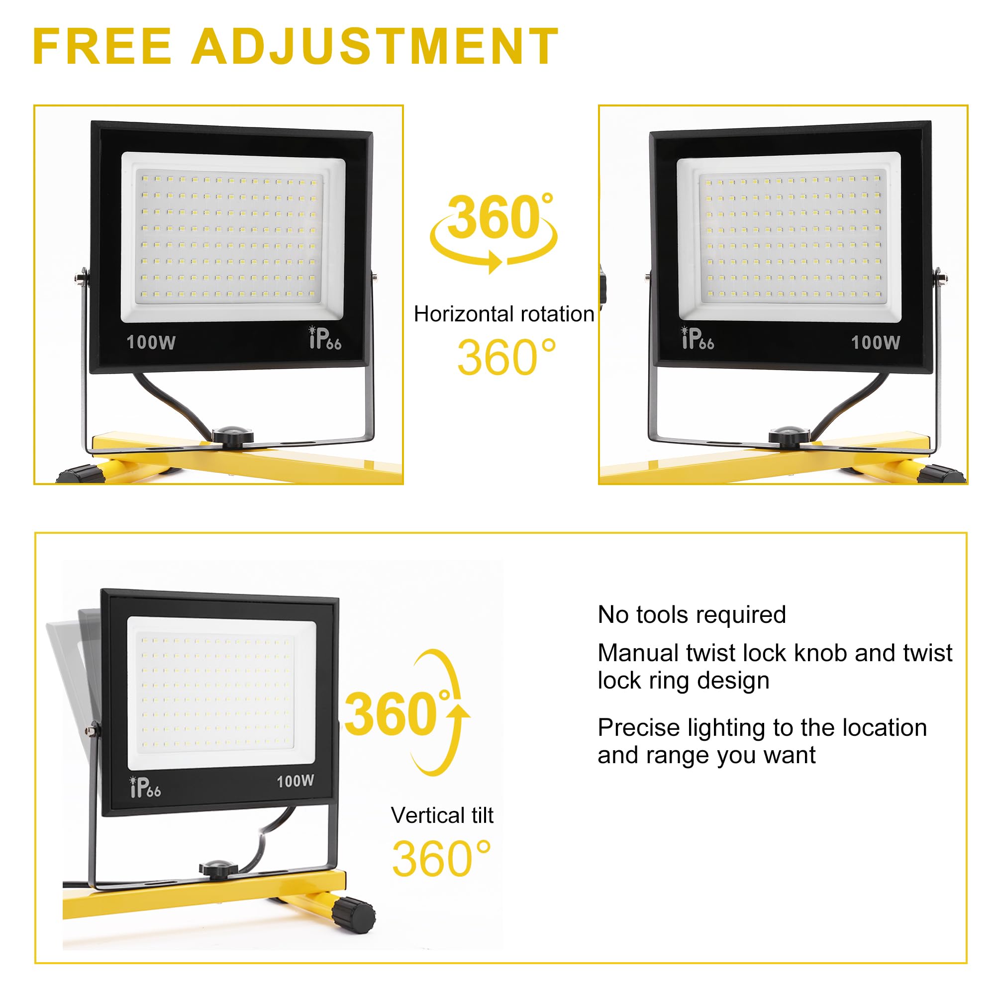 Aiptertet light with 360-degree rotation for precise lighting without moving the stand