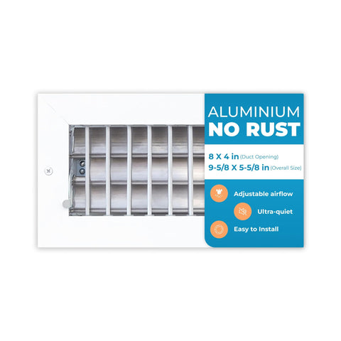 Air 360 aluminum wall vent cover closeup showing rustproof finish and premium build