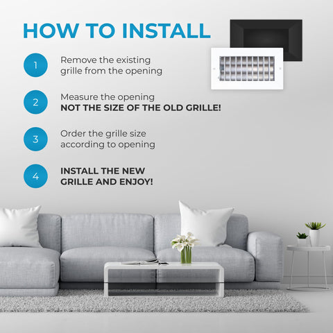 Air 360 white finish on vent cover matching modern decor
