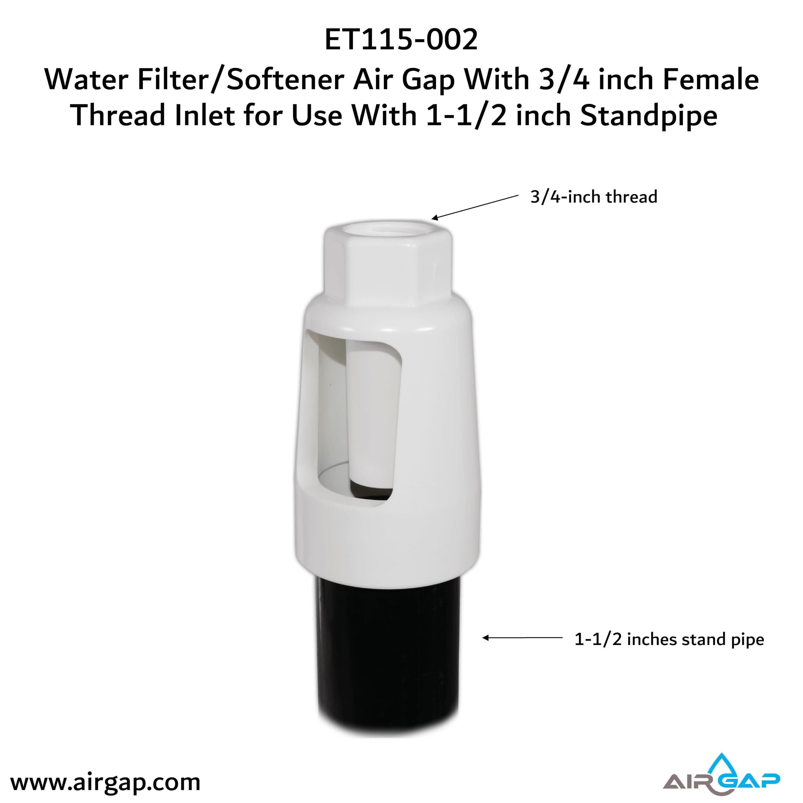 Water flow guard image emphasizes splash-free operation and dry exterior.
