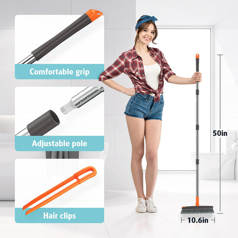 AIR U+ grout brush 4-section pole enables adjustable height for cleaning.