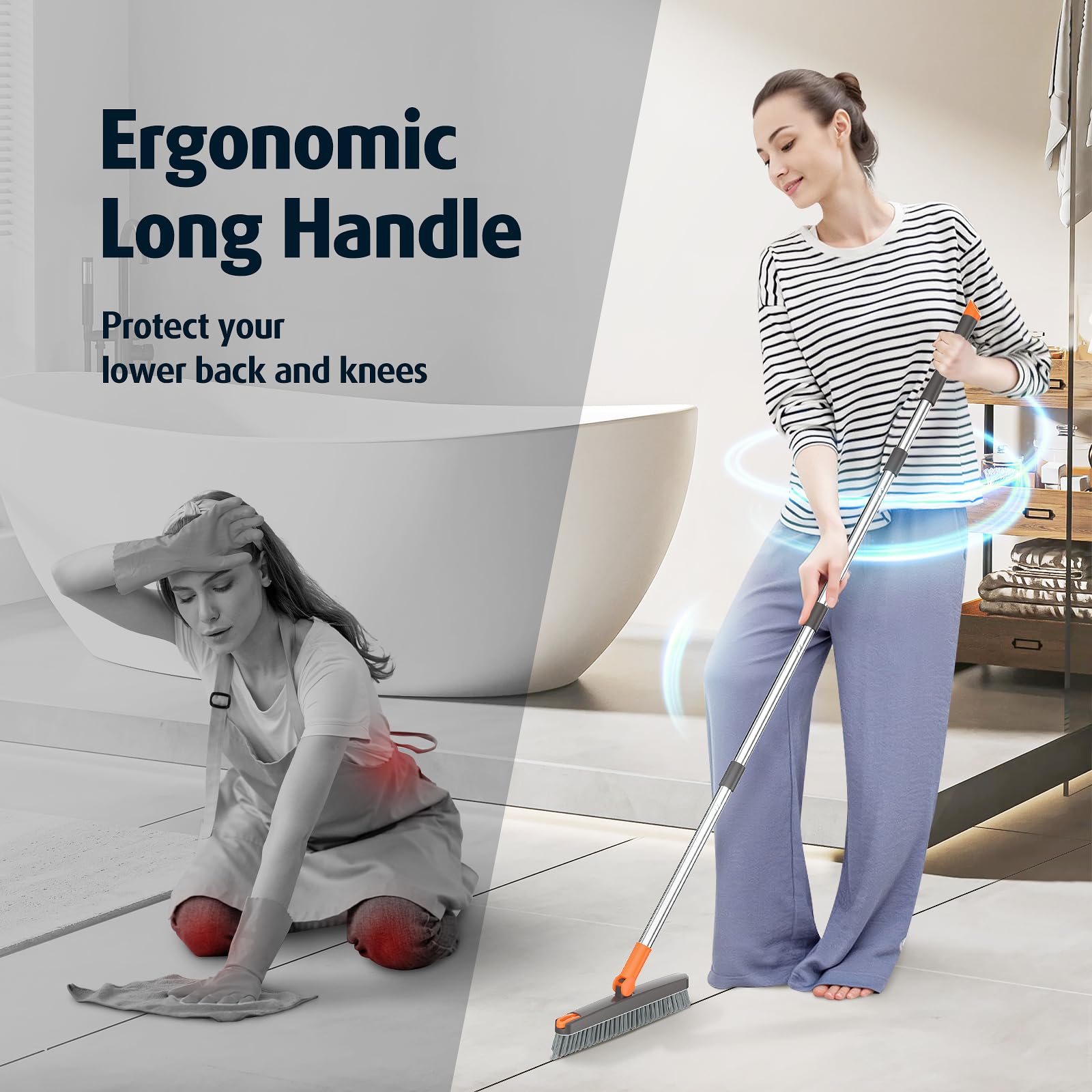AIR U+ complete grout cleaning kit with multiple poles.