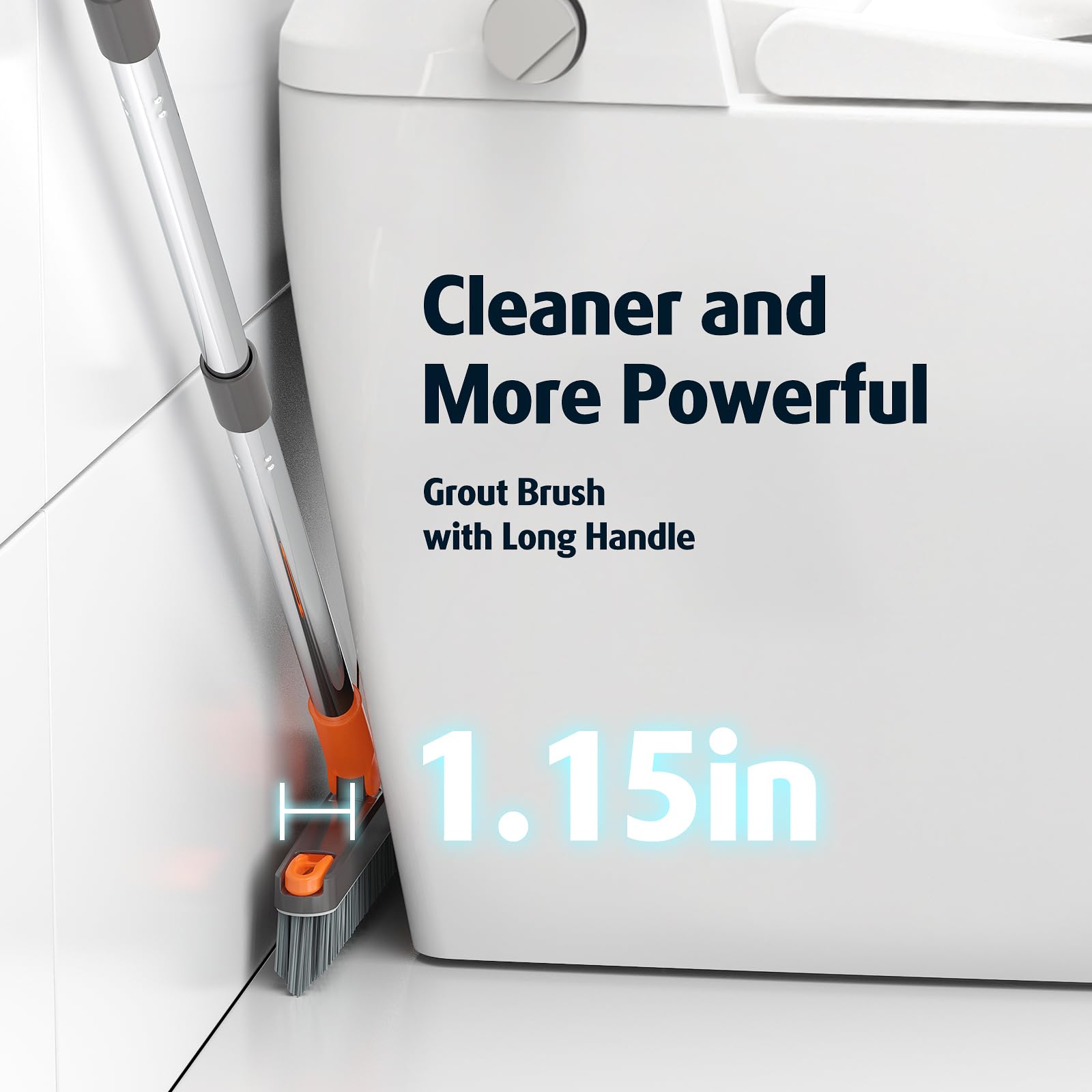 AIR U+ grout brush includes hair clip to remove debris.